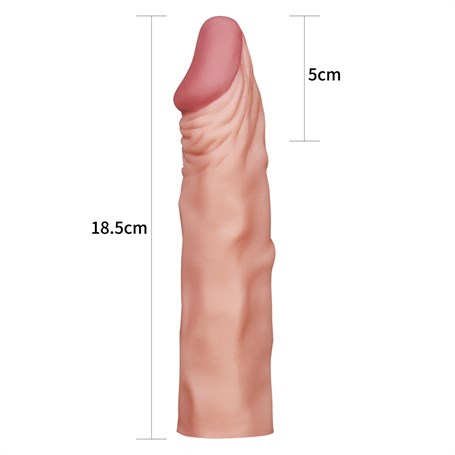 Pleasure Extender 5 cm Dolgulu Premium Ten Rengi Silikon Penis Kılıfı görsel 4