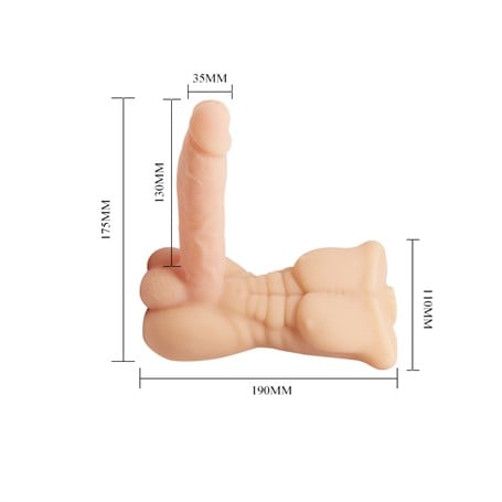 Realistik Yarım Erkek Vücut Kumandalı Penis Vibratör görsel 5