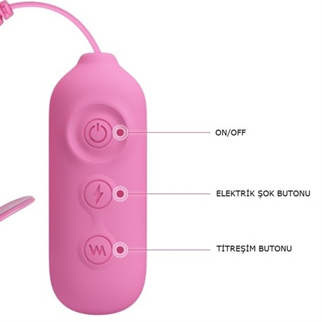 Romantic Wave - USB'den Şarjlı Titreşim & Elektro Şok Mandallı Göğüs Uyarıcı görsel 5