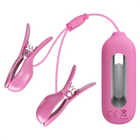 Romantic Wave - USB'den Şarjlı Titreşim & Elektro Şok Mandallı Göğüs Uyarıcı görsel 2