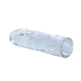 14 cm Damarlı Uzatmalı Şeffaf Silikon Penis Kılıfı görsel 2