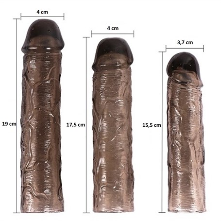 Ucu Dolgulu Uzatmalı 3'lü Zenci Penis Kılıfı Seti görsel 3