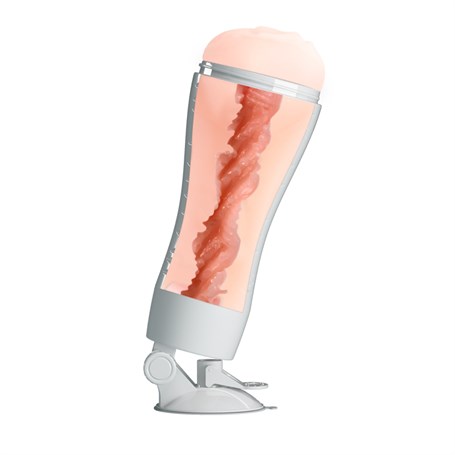 USB Şarjlı 12 Titreşimli Realistik Suni Vajina Erkek Mastürbatör görsel 3