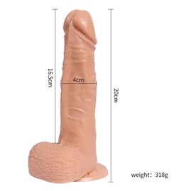 20 cm USB Şarjlı Gidip Gelmeli Realistik Kalın Vibratör Penis - Kaier görsel 4