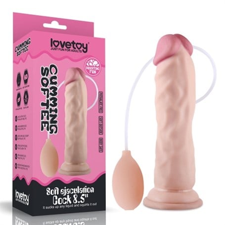 Yumuşak Dokulu Su Fışkırtmalı Realistik Penis 21,5 cm görsel 3